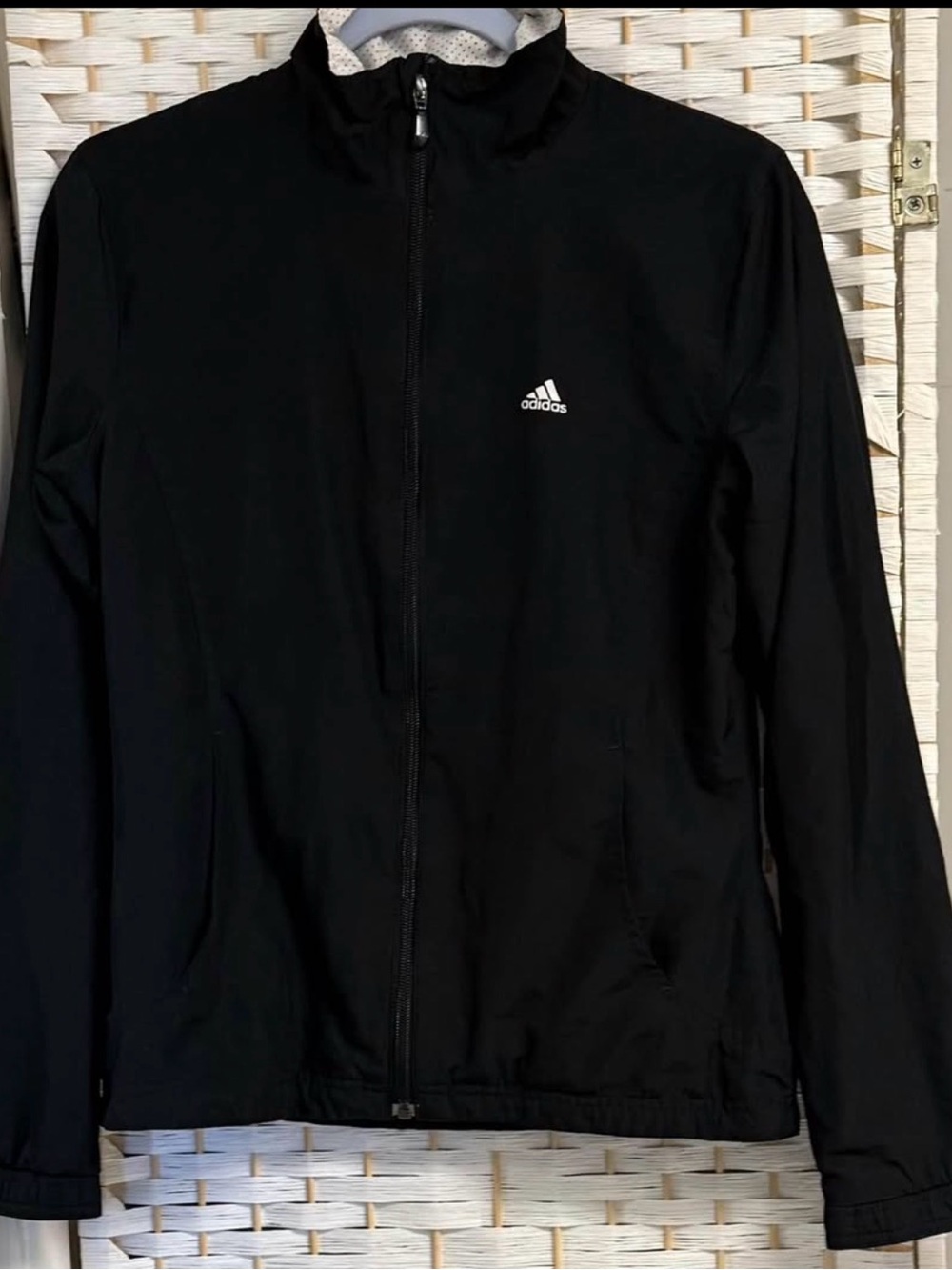 Adidas Black Lightweight Windbreaker Jacket Size XS